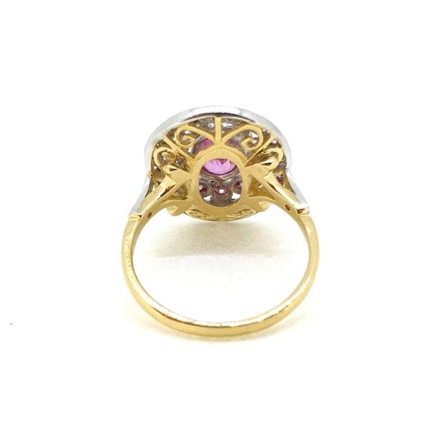 Pink sapphire and diamond ring - image 4