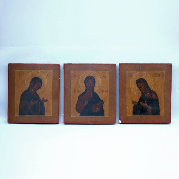Russian triptych of the Deesis, 19th century - image 1
