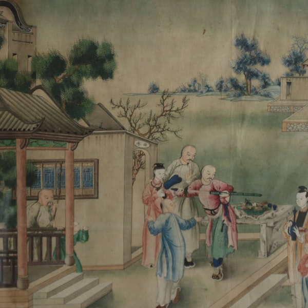 Chinese framed watercolour, 18th century - image 1