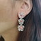 Conch Pearl, Rose Cut Diamond and Platinum Flower Drop Earrings - image 6