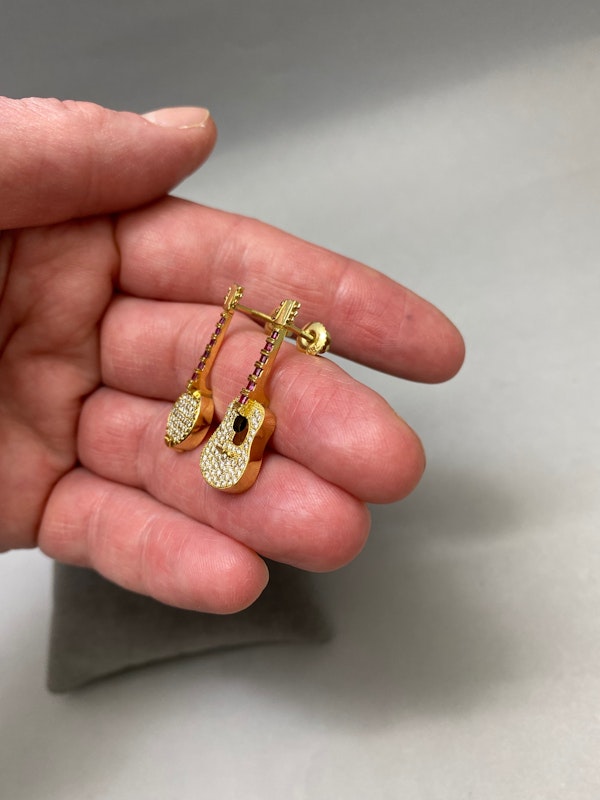 Ruby Diamond Earrings in 18ct Gold date circa 1970, SHAPIRO & Co since1979 - image 3