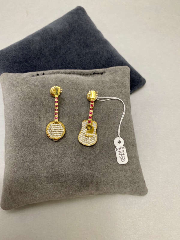 Ruby Diamond Earrings in 18ct Gold date circa 1970, SHAPIRO & Co since1979 - image 4