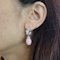 Conch Pearl, Diamond and Platinum Earrings - image 5