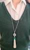 Emerald, Pearl, Diamond and Platinum Tassel Pendant Necklace - image 5