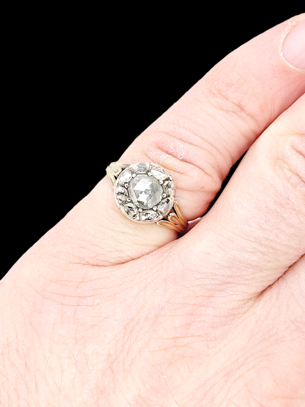 Georgian Rose cut diamond button cluster ring SKU: 6283 DBGEMS - image 3