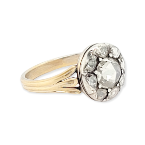 Georgian Rose cut diamond button cluster ring SKU: 6283 DBGEMS