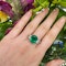 Cushion Emerald And Diamond Three Stone Ring, 5.18ct - image 5