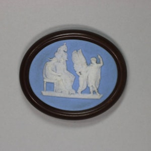 Wedgwood blue jasperware oval medallion, 19th Century