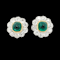 Stunning cabochon Emerald and diamond cluster earrings SKU: 6295 DBGEMS - image 2