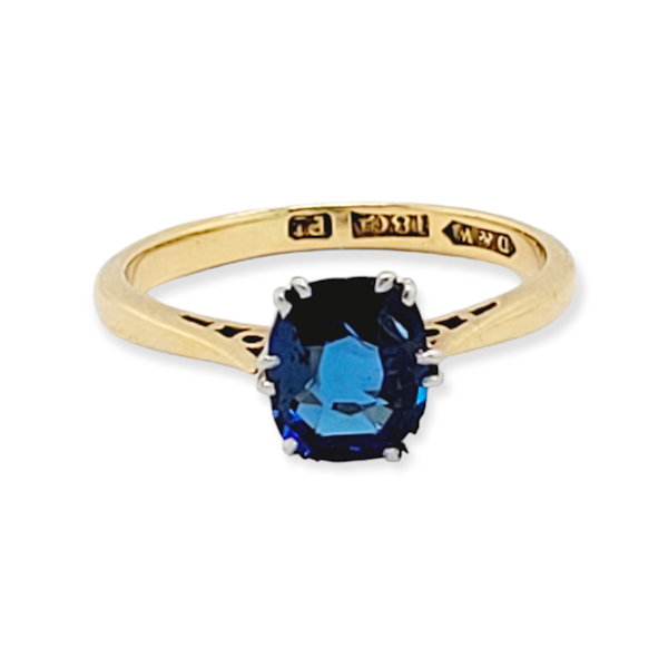 Antique single stone sapphire engagement ring SKU: 6301 DBGEMS - image 1