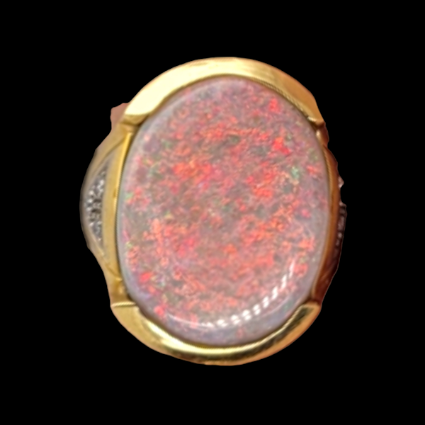Rare colour change Red to green opal and diamond ring SKU: 6310 DBGEMS - image 1