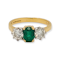 Emerald and diamond three stone ring SKU: 6313 DBGEMS - image 2