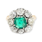 Chunky antique emerald and diamond cluster ring SKU: 6315 DBGEMS - image 2