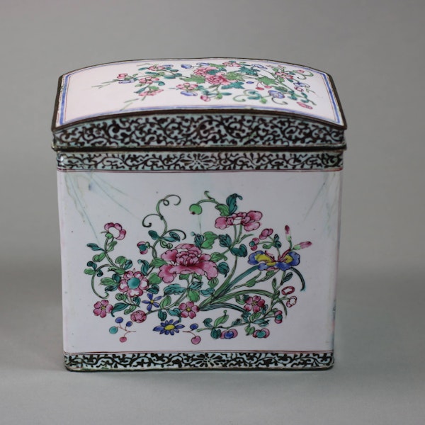 Chinese Canton enamel rectangular box and domed cover, Qianlong (1736-95) - image 2