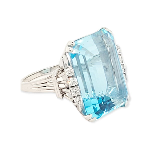 Art deco Aquamarine and diamond ring SKU: 6323 DBGEMS - image 3