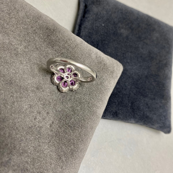 Pink Sapphire Diamond Ring in 18ct White Gold date circa 1980, SHAPIRO & Co since1979 - image 6