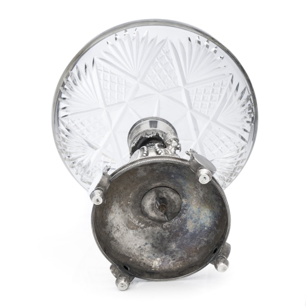 Russian Trompe Sliver and Glass Tazza, St Petersburg 1878 - image 5