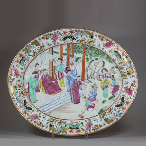 Chinese Canton famille-rose medallion oval dish, 19th century - image 1