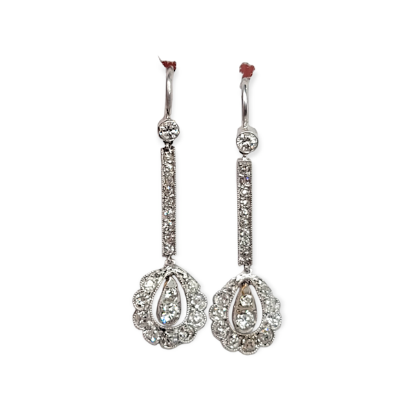 Art deco diamond drop earrings SKU: 6345 DBGEMS - image 2