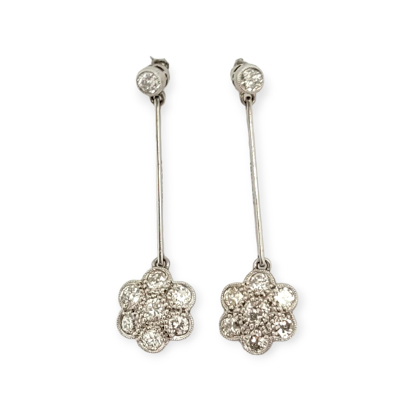 Antique diamond drop earrings SKU: 6354 DBGEMS - image 2