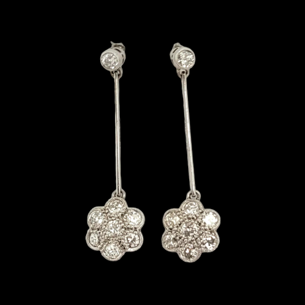 Antique diamond drop earrings SKU: 6354 DBGEMS - image 1