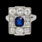 French Art deco sapphire and diamond panel ring SKU: 6340 DBGEMS - image 2