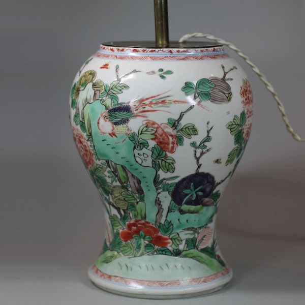Chinese famille verte lamp base, Kangxi (1662-1722) - image 1