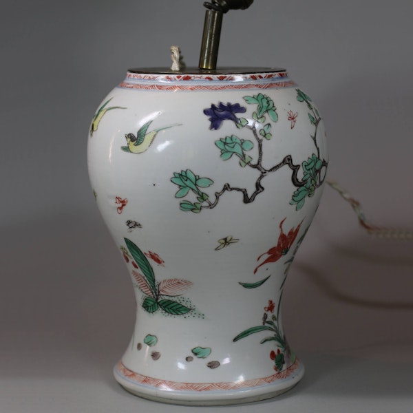 Chinese famille verte lamp base, Kangxi (1662-1722) - image 4