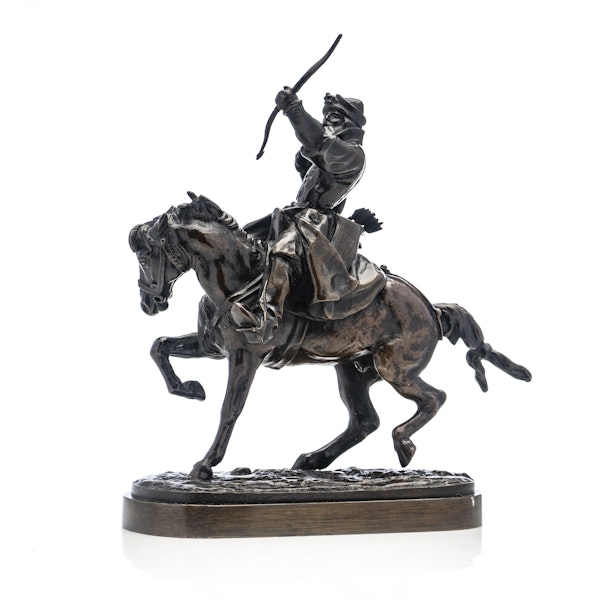 Antique Russian bronze figure " The Archer" from the period of "Ivan The Terrible", 19 century , by Evgeniy Lanceray - image 3