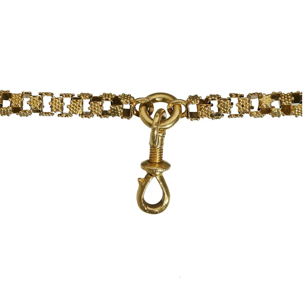 Antique Maltese Gran Spinat 18ct Gold Stars Link Long Chain, Circa 1830 - image 6