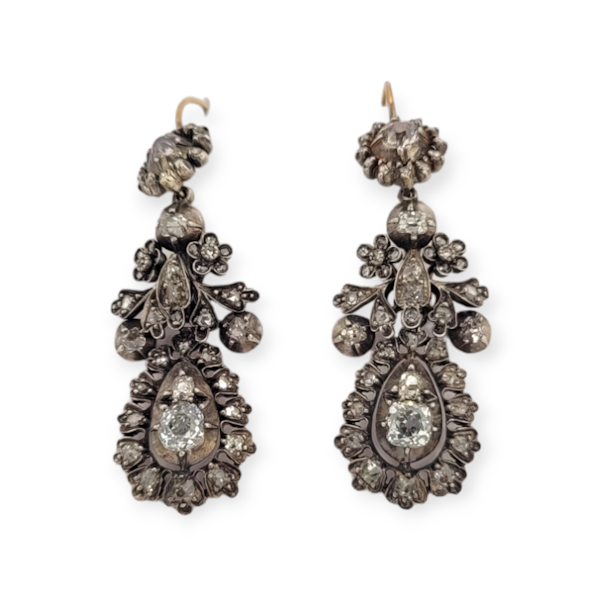 Antique diamond chandelier earrings SKU: 6348 DBGEMS - image 1