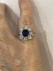 Natural sapphire and diamond cluster ring - image 2