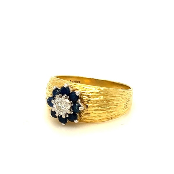 UK Hallmarked Sapphire&Diamond Ring In Yellow Gold SOLD - image 3
