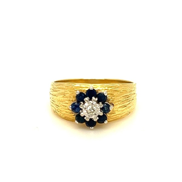 UK Hallmarked Sapphire&Diamond Ring In Yellow Gold SOLD - image 1