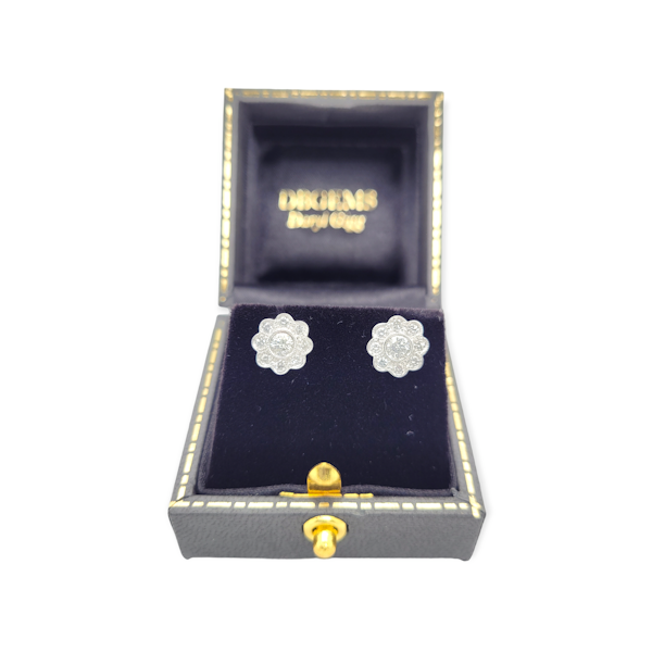 Pair of diamond cluster earrings SKU: 6388 DBGEMS - image 1