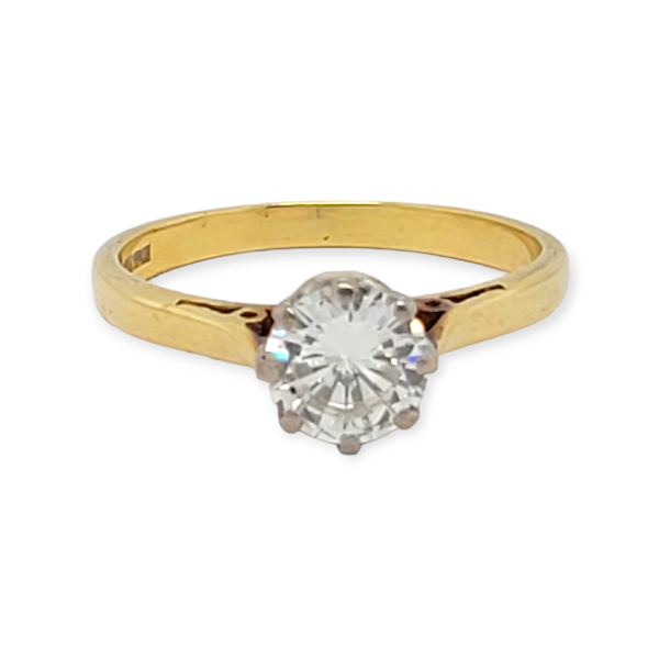 Classic 0.80ct Diamond solitaire in 18vt yellow gold SKU: 6389 DBGEMS - image 1
