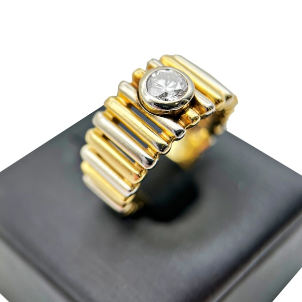 18K Yellow and White Gold Ring with 0.35kt Diamond - image 1