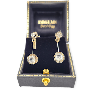 Edwardian Rose cut diamond drop earrings SKU: 6407 DBGEMS