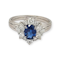 Unusual vintage sapphire and marquise diamond cluster ring SKU: 6413 DBGEMS - image 2