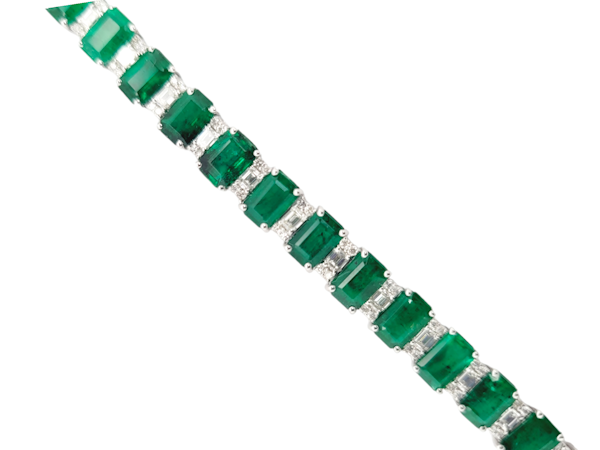 Emerald and diamond bracelet bracelet SKU: 6415 DBGEMS - image 1