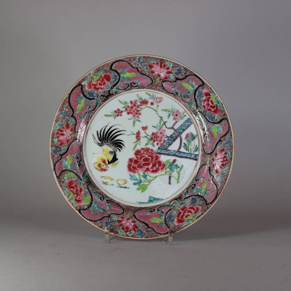 Chinese famille rose cockerel plate, Yongzheng (1723-35) - image 1