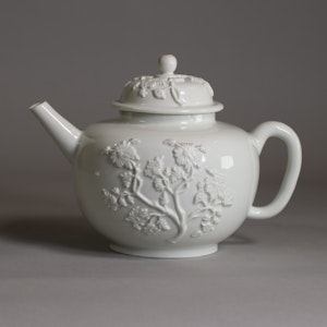 Meissen Böttger white teapot and cover, circa 1715