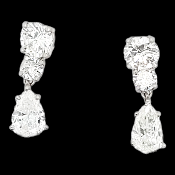 Diamond and pear shaped Diamond drop earrings SKU: 6439 DBGEMS - image 1