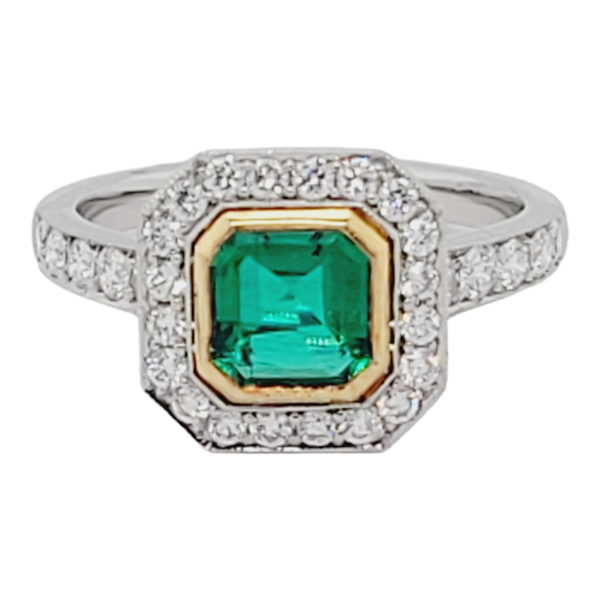 Emerald and diamond engagement ring SKU: 6435 DBGEMS - image 1