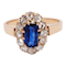 Gem sapphire and rose diamond cluster engagement ring SKU: 6451 DBGEMS - image 1