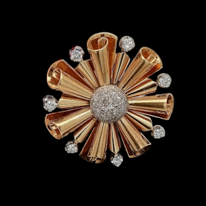 Retro Sunburst Brooch