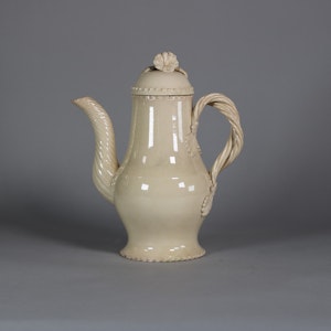 Leeds creamware coffee pot, possibly Melbourne, circa 1770