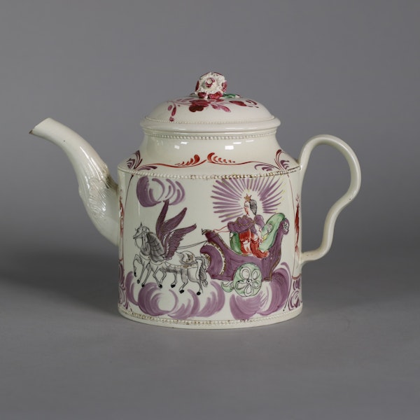 Leeds cylindrical creamware teapot, c.1775 - image 1