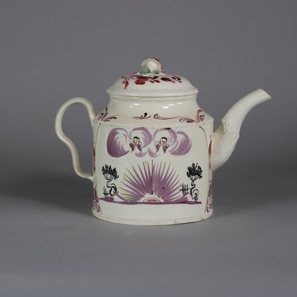 Leeds cylindrical creamware teapot, c.1775 - image 3