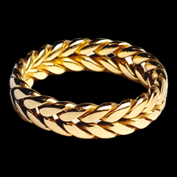 Antique 18ct interlinked gold chain ring SKU: 6462 DBGEMS - image 1